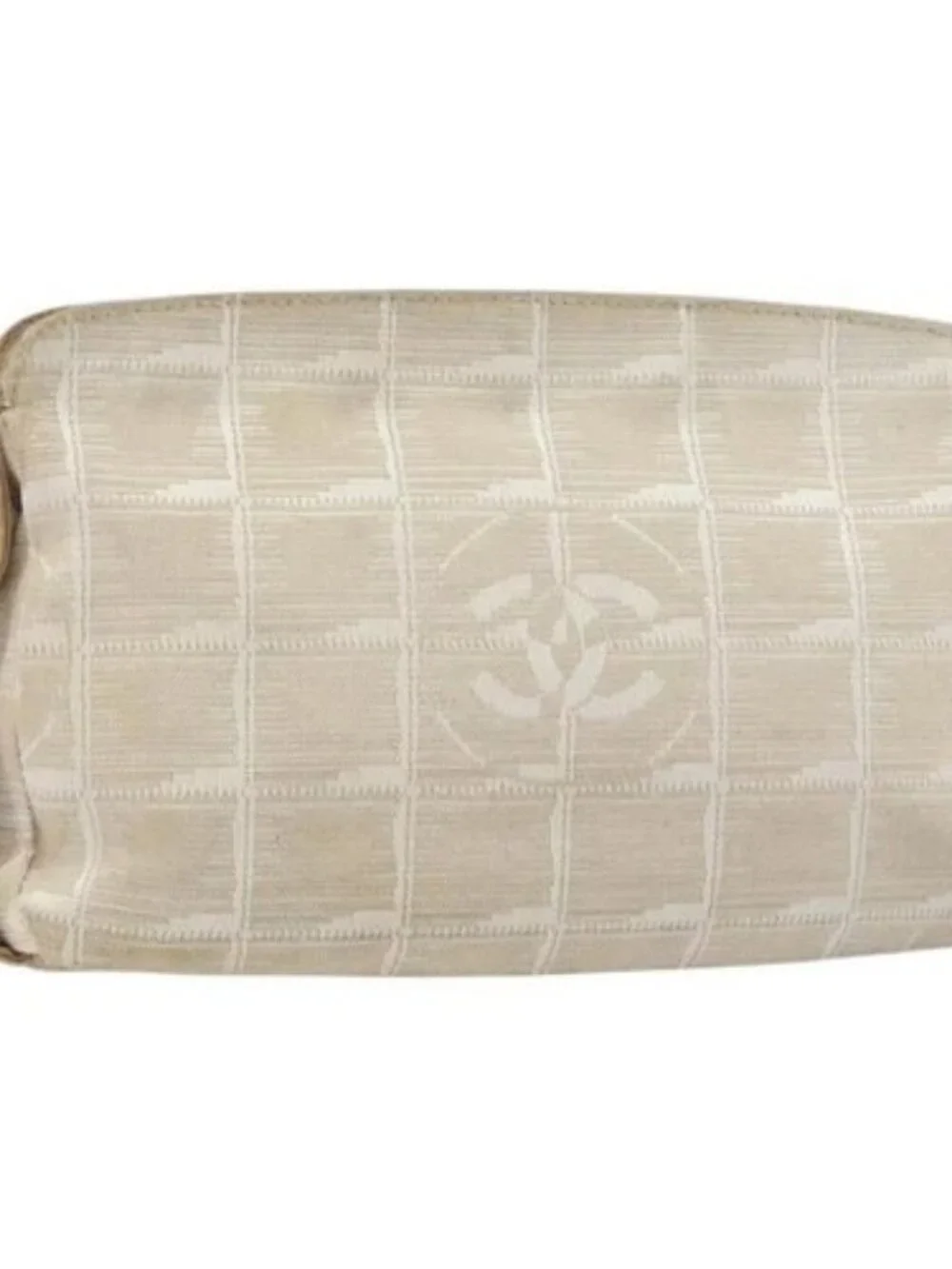 CHANEL New Travel Line Pouch Beige CC Auth 148196